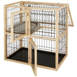 Frisco Collapsible Wood & Wire Cat Cage Playpen, 2 Level 8 Frisco Collapsible Wood & Wire Cat Cage Playpen, 2 Level -Meowverse Store 323214 PT3. AC SS1800 V1645493866