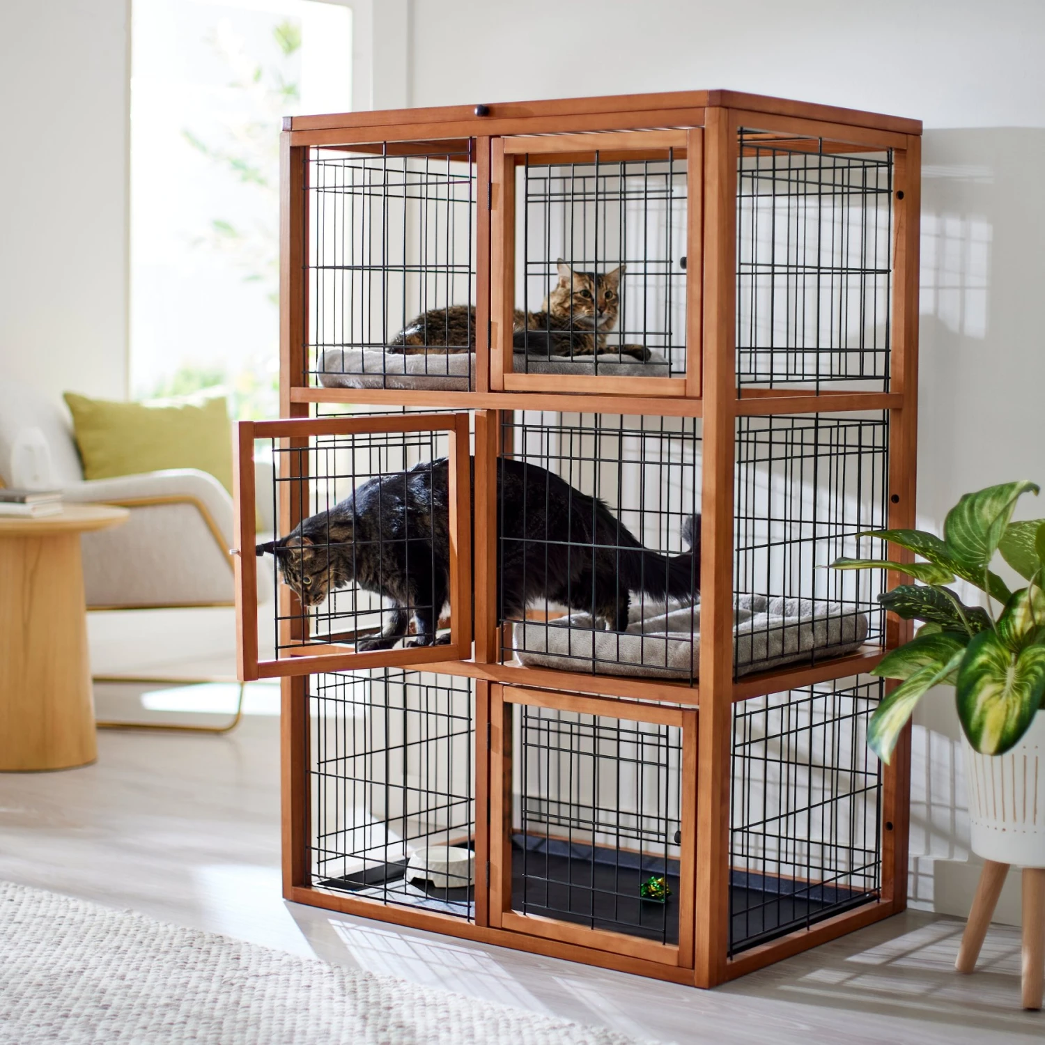 Frisco Collapsible Wood & Wire Cat Cage Playpen, 3 Level 1 Frisco Collapsible Wood & Wire Cat Cage Playpen, 3 Level