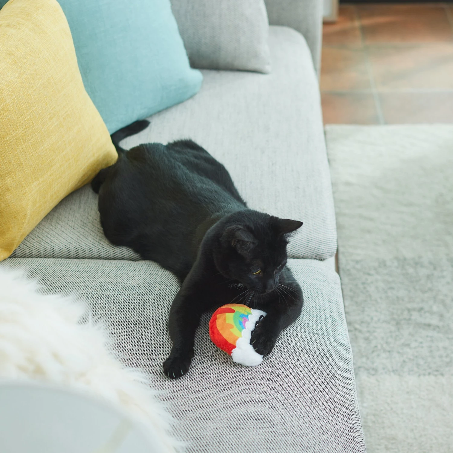 Frisco Pride Rainbow Plush Cat Toy With Silvervine 3 Frisco Pride Rainbow Plush Cat Toy With Silvervine - Image 3