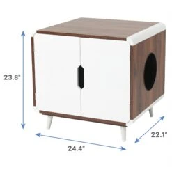 Frisco Mid-Century Modern Side Table Cat Litter Box Cover -Meowverse Store 334645 PT2. AC SS1800 V1653488914