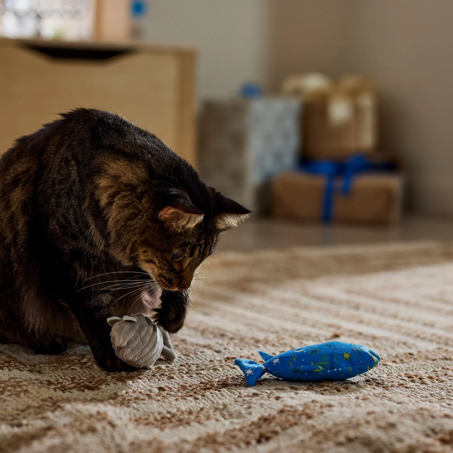 Frisco Hanukkah "Happy Pawnukkah" Fish Plush Cat Toy With Catnip, 2 Count 3 Frisco Hanukkah "Happy Pawnukkah" Fish Plush Cat Toy With Catnip, 2 Count - Image 3