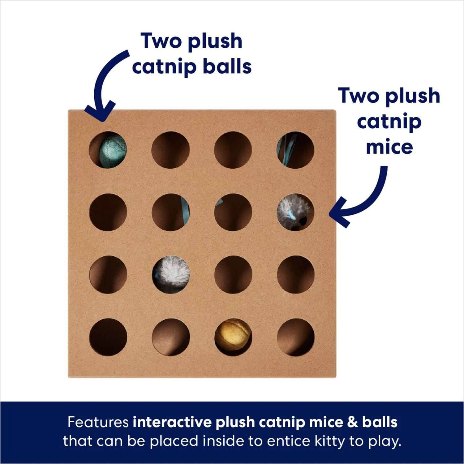 Frisco Interactive Wooden Cat Toy Box With Catnip 3 Frisco Interactive Wooden Cat Toy Box With Catnip - Image 3