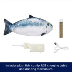 Frisco Interactive Flopping Fish Electronic Cat Toy With Catnip 8 Frisco Interactive Flopping Fish Electronic Cat Toy With Catnip -Meowverse Store 632798 PT2. AC SS1800 V1691073666
