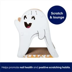 Frisco Halloween Cutie Ghost Cardboard Cat House With Catnip -Meowverse Store 668358 PT2. AC SS1800 V1689351045