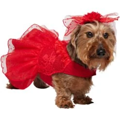 Frisco Red Ruffle Dog & Cat Dress + Headpiece -Meowverse Store 707286 PT2. AC SS1800 V1689355022
