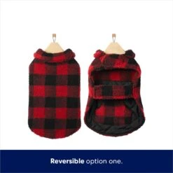 Frisco Reversible Medium Weight Boulder Plaid Dog & Cat Coat -Meowverse Store 717846 PT4. AC SS1800 V1692194287