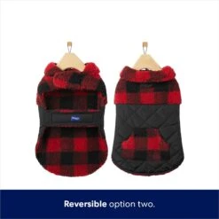 Frisco Reversible Medium Weight Boulder Plaid Dog & Cat Coat -Meowverse Store 717846 PT5. AC SS1800 V1692203021