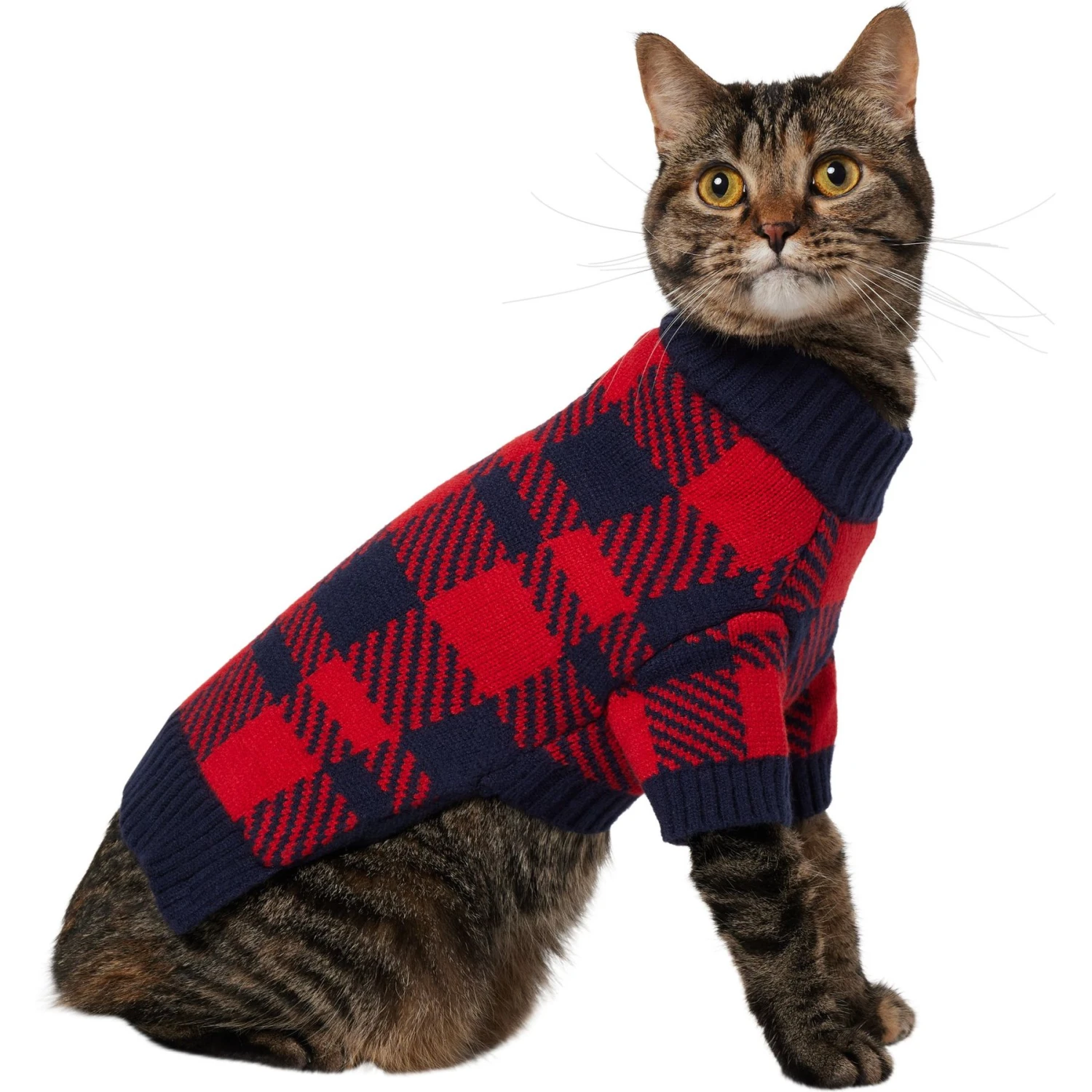 Frisco Fleece Lined Buffalo Plaid Mock Neck Dog & Cat Sweater 1 Frisco Fleece Lined Buffalo Plaid Mock Neck Dog & Cat Sweater