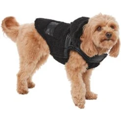 Frisco Medium Weight Faux Leather Dog & Cat Parka With Faux Fur Trimmed Hood, Black 10 Frisco Medium Weight Faux Leather Dog & Cat Parka With Faux Fur Trimmed Hood, Black -Meowverse Store 719798 PT2. AC SS1800 V1703184628