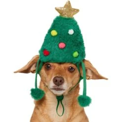 Frisco Christmas Tree Faux Fur Dog & Cat Hat -Meowverse Store 745582 PT2. AC SS1800 V1694801957
