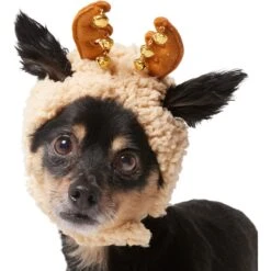 Frisco Sherpa Reindeer Dog & Cat Hat With Bells -Meowverse Store 745646 PT2. AC SS1800 V1694800749