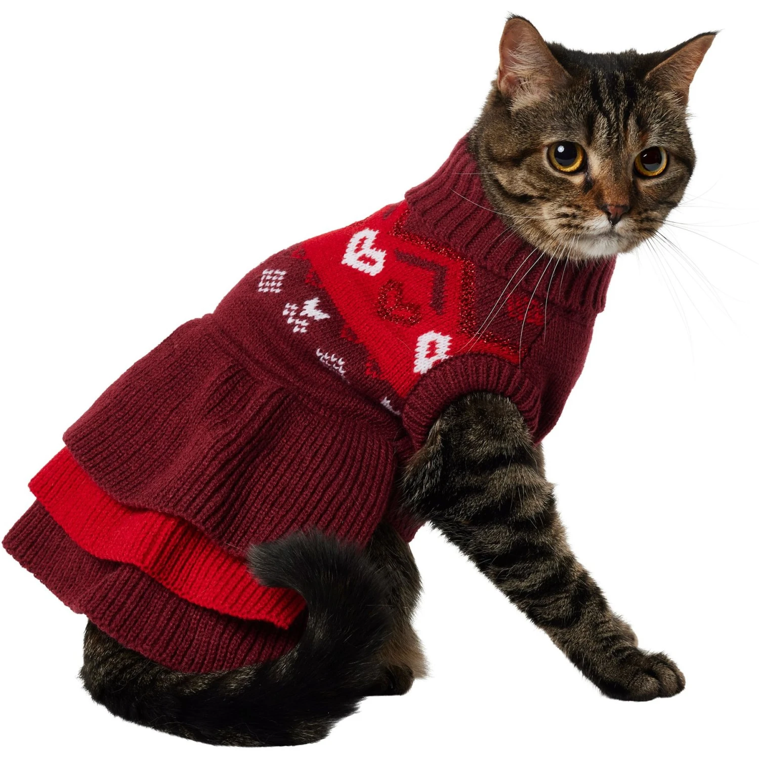 Frisco Nordic Sequin Dog & Cat Sweater Dress 1 Frisco Nordic Sequin Dog & Cat Sweater Dress