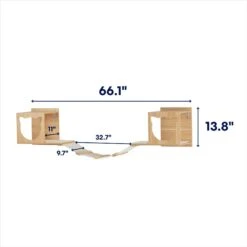 Frisco Cushioned Wall Mounted Cat Wall Shelf & Frisco Cat Silhouette With Bridge Wall Mounted Cat Wall Shelves -Meowverse Store 785550 PT7. AC SS1800 V1677600275