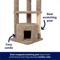 Frisco 64-in Real Carpet Wooden Cat Tree And Condo -Meowverse Store 914950 PT2. AC SS1800 V1697733055