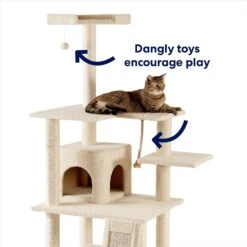 Frisco 62-in Faux Fur Cat Tree & Condo -Meowverse Store 92259 PT2. AC SS1800 V1667228962