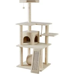 Frisco 62-in Faux Fur Cat Tree & Condo -Meowverse Store 92259 PT5. AC SS1800 V1584453065