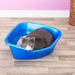 Frisco Collapsible Wire Cat Cage Playpen & Van Ness High Side Corner Cat Litter Pan, Blue -Meowverse Store 933382 PT8. AC SS1800 V1692305264