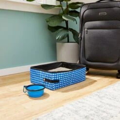 Frisco Travel Safety Dog & Cat Carrier & Pet Fit For Life Collapsible Portable Litter Box With Collapsible Bowl -Meowverse Store 947670 PT5. AC SS1800 V1693602744