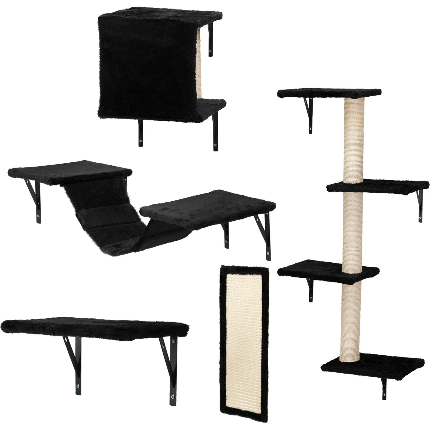 Coziwow Wall Mounted Shelves Set Cat Tree & Frisco Wooden Wall Mounted Stainless Steel Cat Feeding Station With Bowl 2 Coziwow Wall Mounted Shelves Set Cat Tree & Frisco Wooden Wall Mounted Stainless Steel Cat Feeding Station With Bowl - Image 2