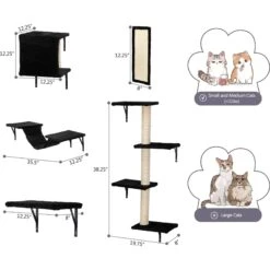 Coziwow Wall Mounted Shelves Set Cat Tree & Frisco Wooden Wall Mounted Stainless Steel Cat Feeding Station With Bowl 11 Coziwow Wall Mounted Shelves Set Cat Tree & Frisco Wooden Wall Mounted Stainless Steel Cat Feeding Station With Bowl -Meowverse Store 947694 PT2. AC SS1800 V1693921596