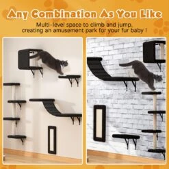 Coziwow Wall Mounted Shelves Set Cat Tree & Frisco Wooden Wall Mounted Stainless Steel Cat Feeding Station With Bowl 13 Coziwow Wall Mounted Shelves Set Cat Tree & Frisco Wooden Wall Mounted Stainless Steel Cat Feeding Station With Bowl -Meowverse Store 947694 PT4. AC SS1800 V1693600694