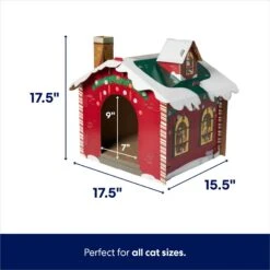 Frisco Holiday Gift Box Cardboard Cat House & Frisco Holiday Santa's Workshop Cardboard Cat House 15 Frisco Holiday Gift Box Cardboard Cat House & Frisco Holiday Santa's Workshop Cardboard Cat House -Meowverse Store 986158 PT6. AC SS1800 V1698258344