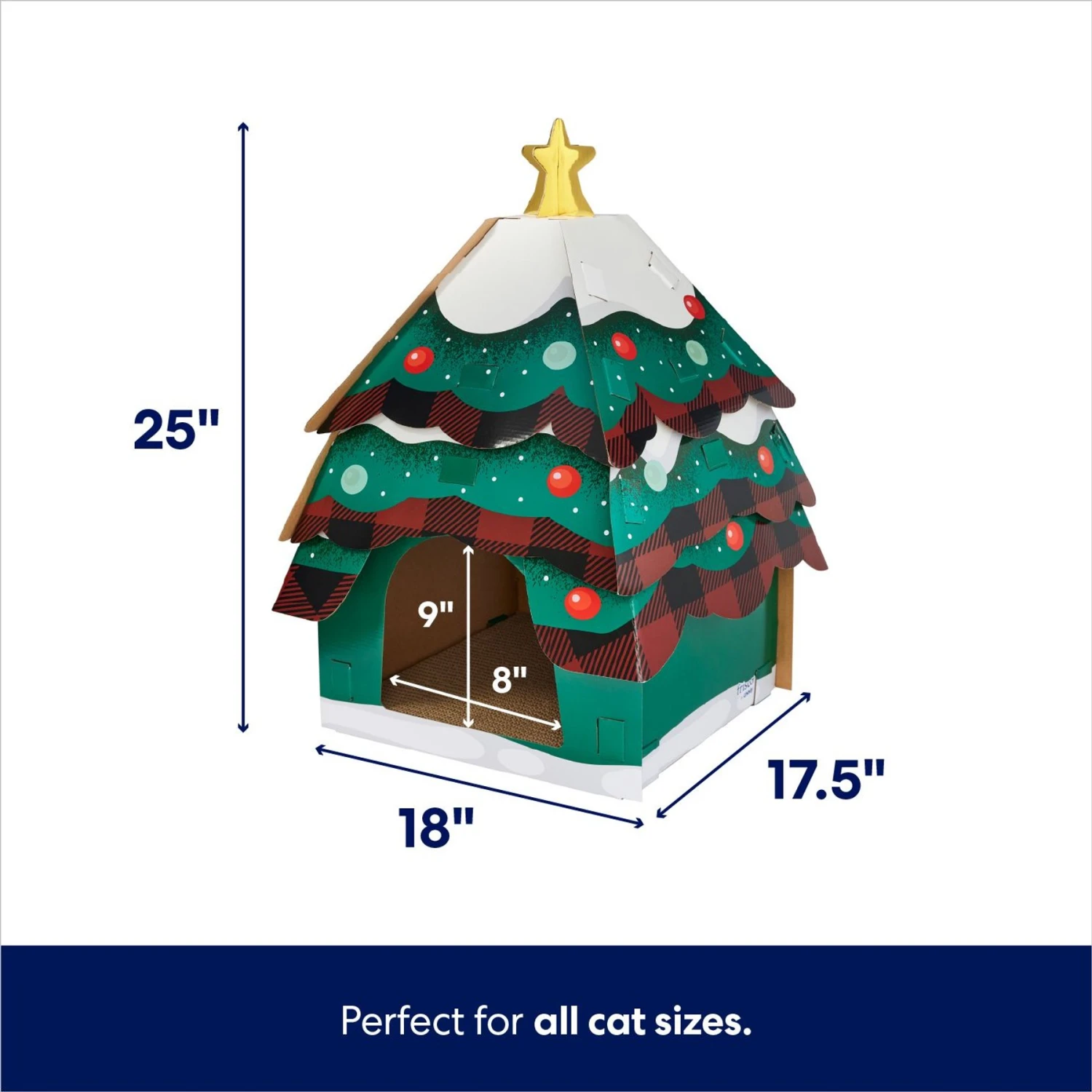 Frisco Holiday Christmas Tree Cardboard Cat House & Frisco Holiday Santa's Workshop Cardboard Cat House 3 Frisco Holiday Christmas Tree Cardboard Cat House & Frisco Holiday Santa's Workshop Cardboard Cat House - Image 3