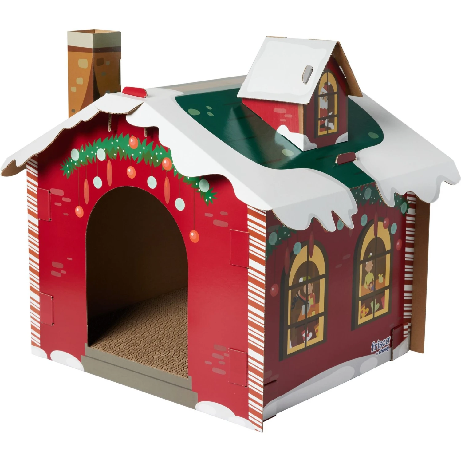Frisco Holiday Christmas Tree Cardboard Cat House & Frisco Holiday Santa's Workshop Cardboard Cat House 6 Frisco Holiday Christmas Tree Cardboard Cat House & Frisco Holiday Santa's Workshop Cardboard Cat House - Image 6