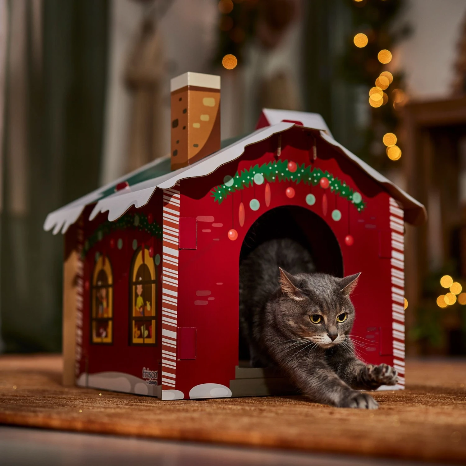 Frisco Holiday Log Cabin Cardboard Cat House & Frisco Holiday Santa's Workshop Cardboard Cat House 9 Frisco Holiday Log Cabin Cardboard Cat House & Frisco Holiday Santa's Workshop Cardboard Cat House - Image 9